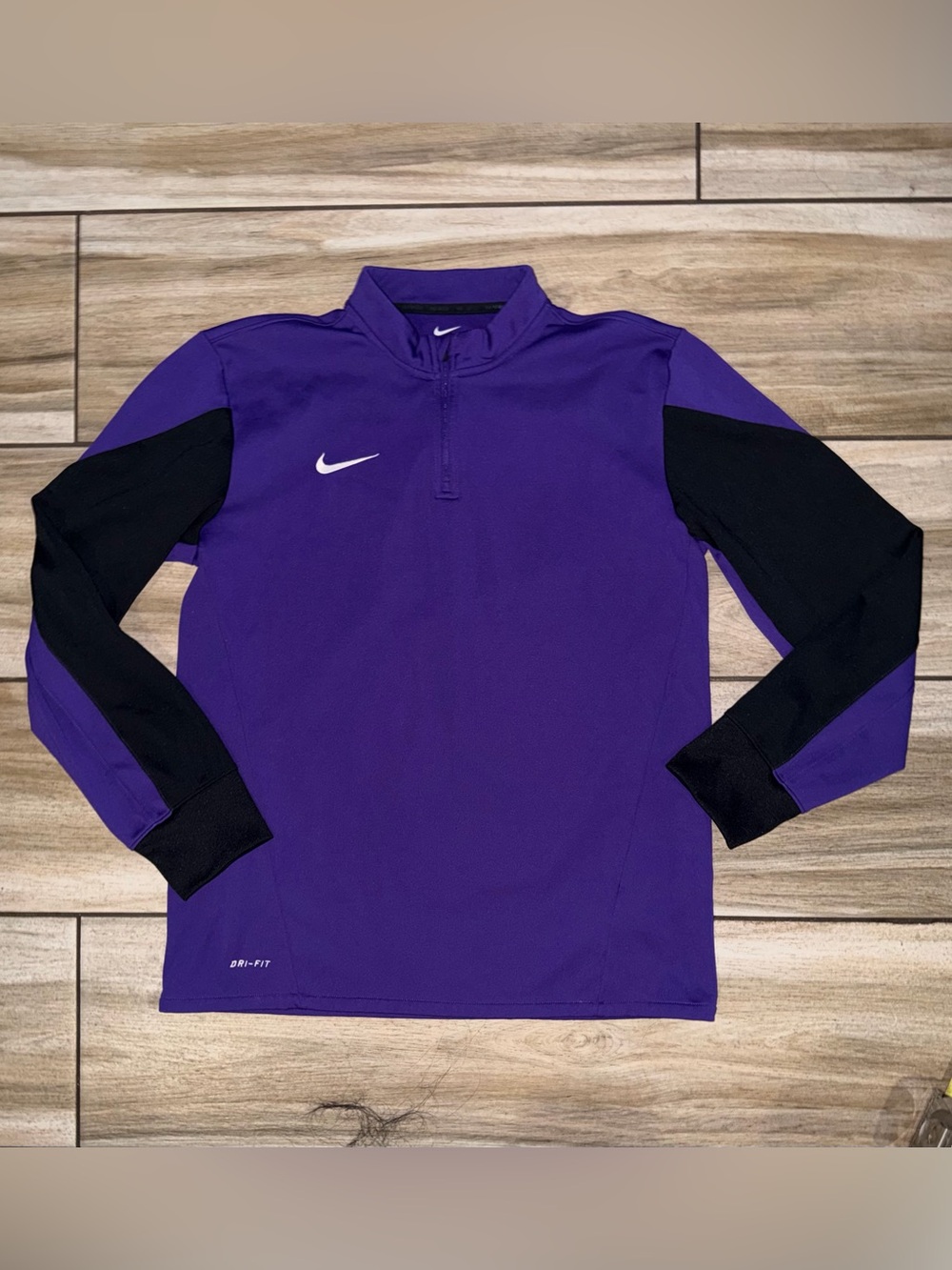 Nike Men’s Purple and Black Quarter-Zip Performance Sweater